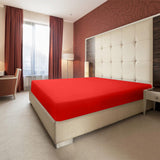 King Size Fitted Sheet, 100% Egyptian Cotton, Deep Pocket Premium Cotton Mattress Sheet,Double Bed Fitted Sheet Piece Non-Slip Fixed Bed Cover All-Inclusive Mattress Protection Bed Cover Red