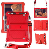 10,10.1 inch Silicone Tablet Case with Stylus Pen & Shoulder Strap, Universal Shockproof Silicone Cover Case,Soft Portable Protective Cover for Android Tablet PC Red