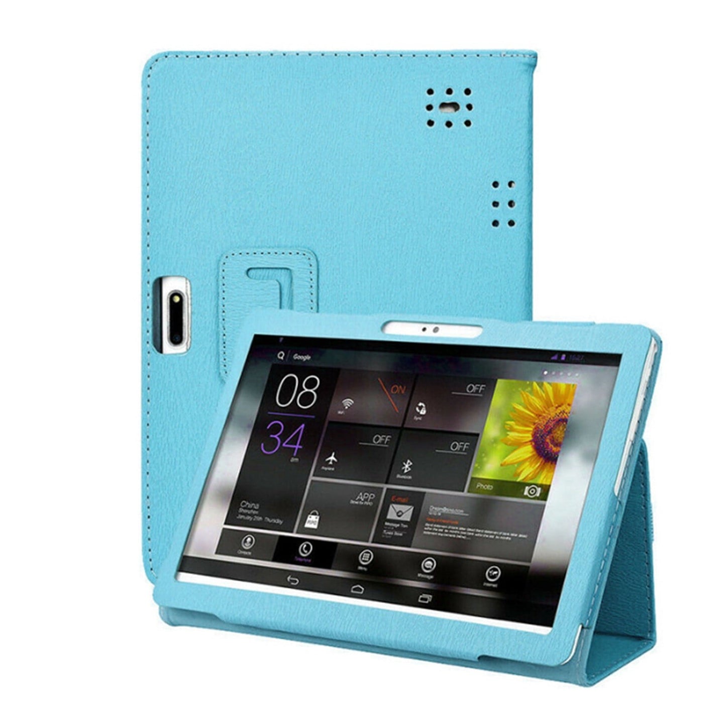 10.1 inch Android Tablet Case,Universal PU Leather Folio Cover Compatible, Fashion Design Travel Portable Protective Folio PU Leather Stand Shell Case with Magnetic Closure #02