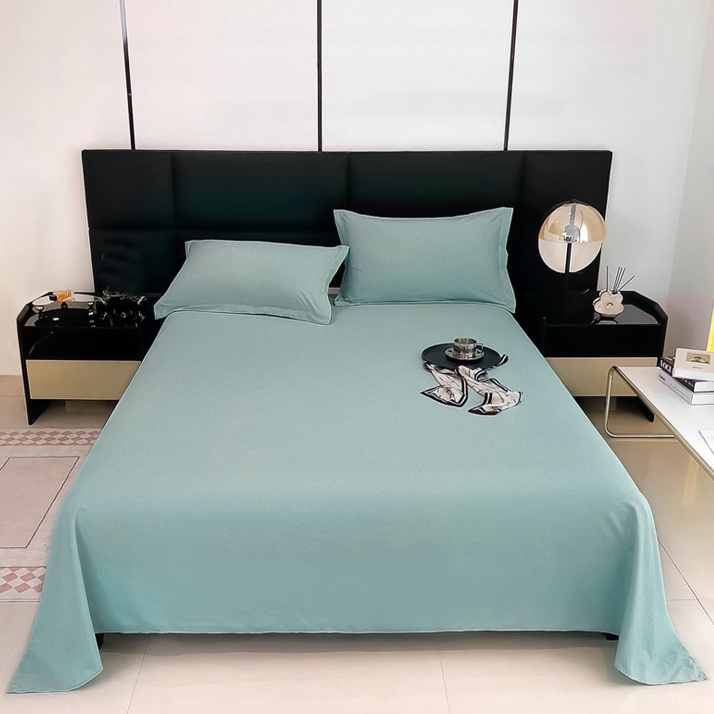 Waterproof Bed Flat Sheet ,Best Season Cotton Sheet-Long Staple Cotton Sheets Set, Soft Cotton Bed Sheets,Reusable Washable Mattress Protector Sheet, Furniture Cover for Bedding,Couch Green