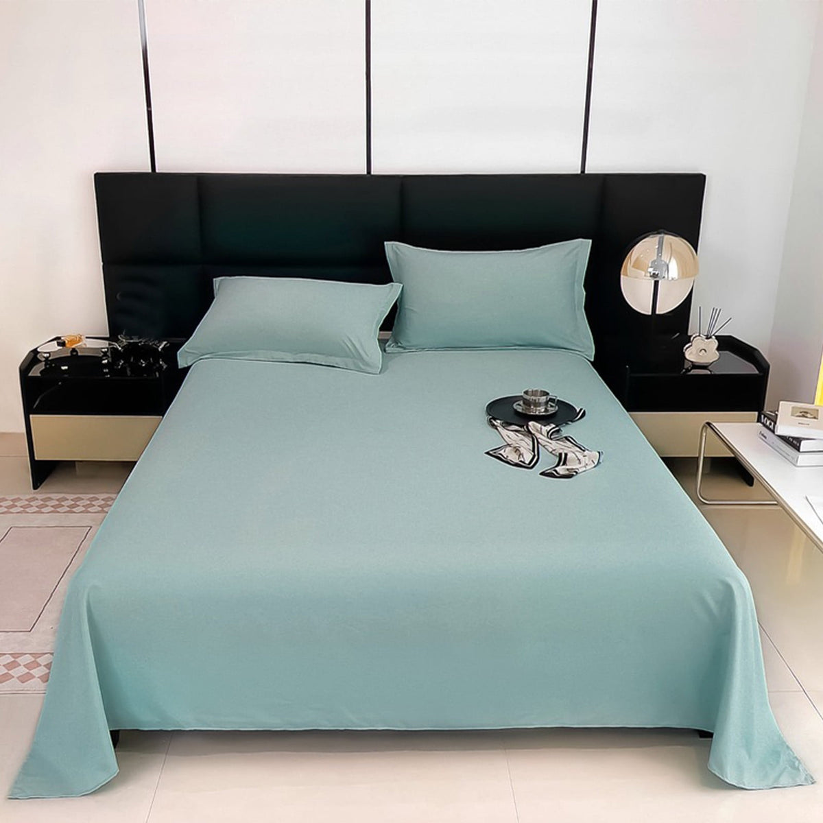 Waterproof Bed Flat Sheet ,Best Season Cotton Sheet-Long Staple Cotton Sheets Set, Soft Cotton Bed Sheets,Reusable Washable Mattress Protector Sheet, Furniture Cover for Bedding,Couch Green