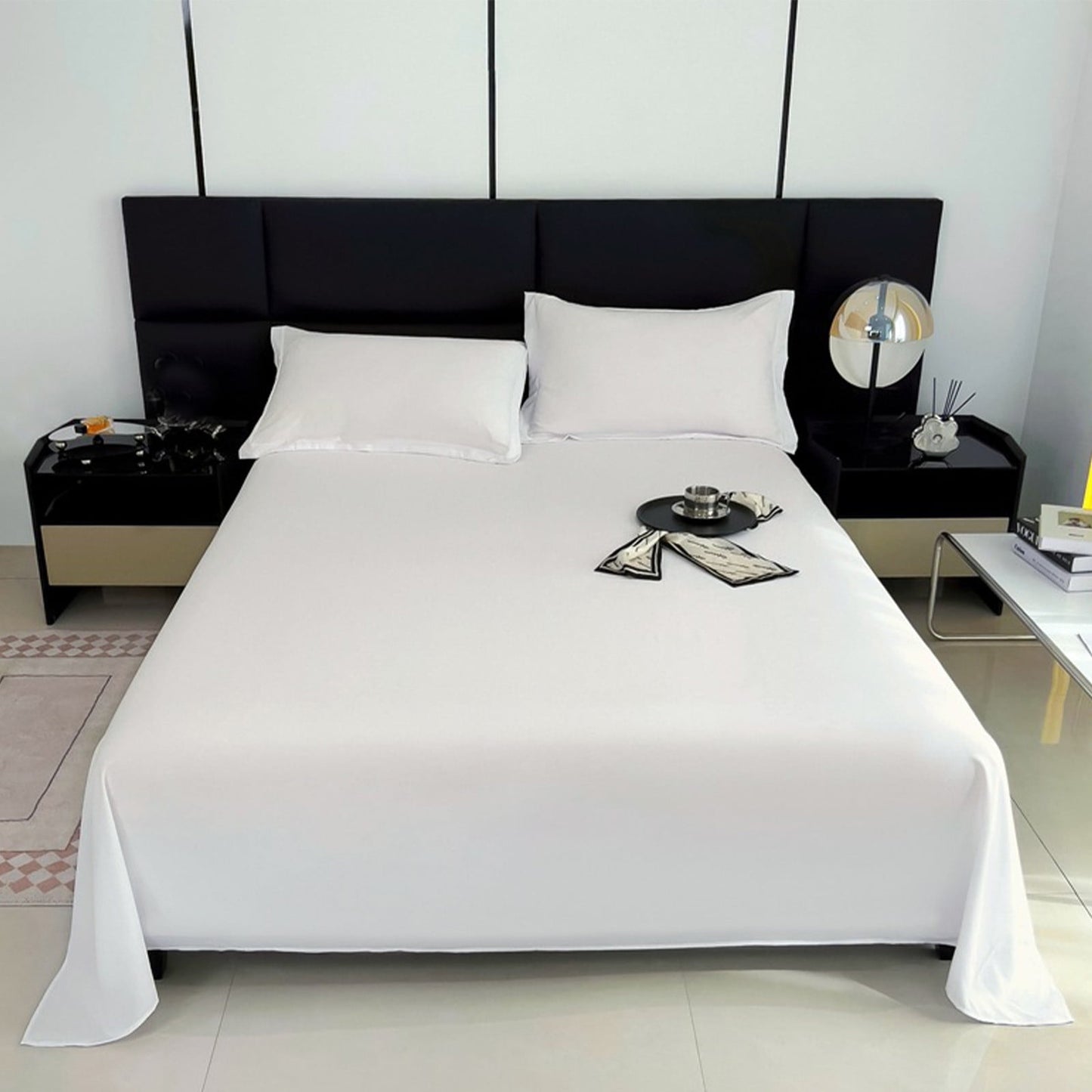 Waterproof Bed Flat Sheet ,Best Season Cotton Sheet-Long Staple Cotton Sheets Set, Soft Cotton Bed Sheets,Reusable Washable Mattress Protector Sheet, Furniture Cover for Bedding,Couch White