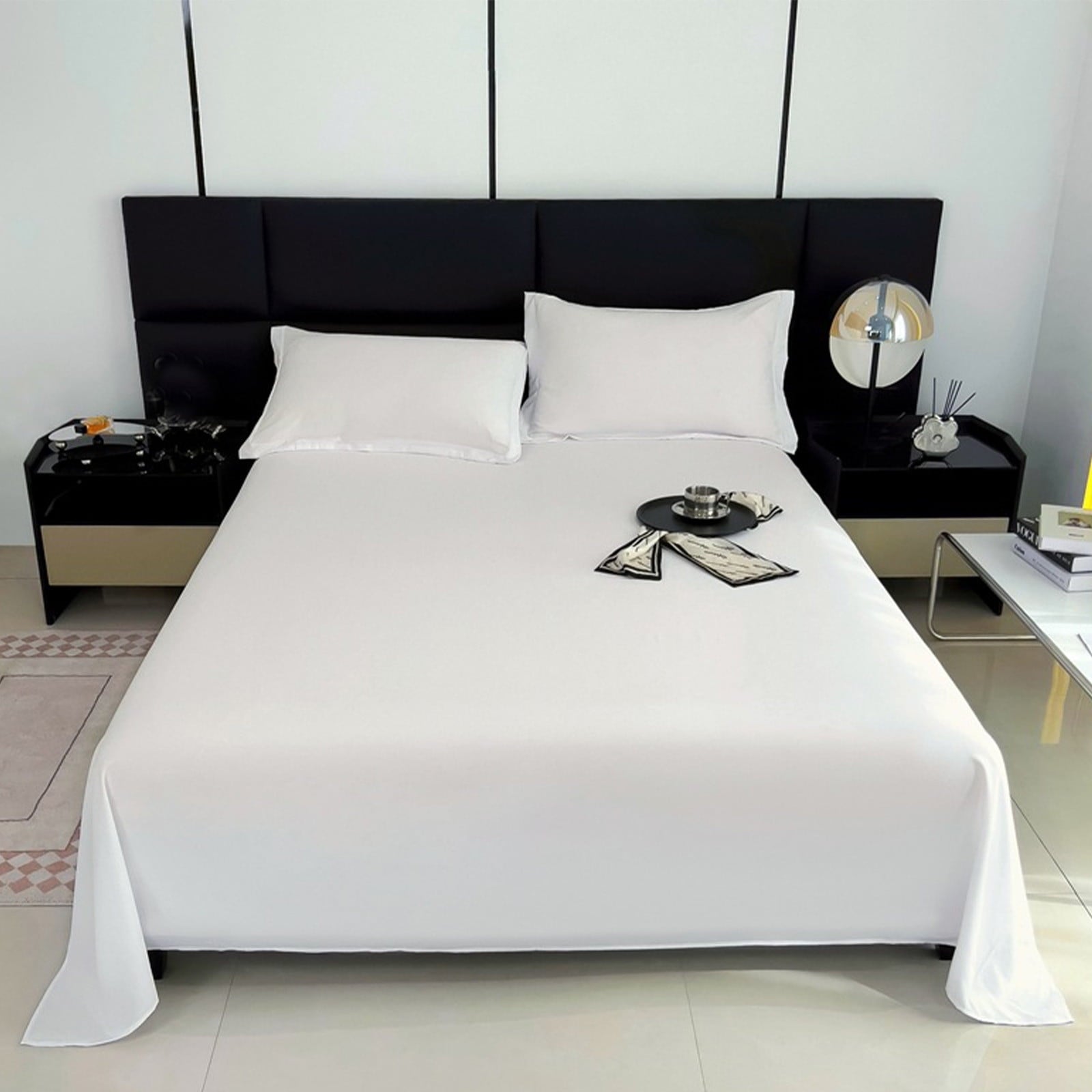Waterproof Bed Flat Sheet ,Best Season Cotton Sheet-Long Staple Cotton Sheets Set, Soft Cotton Bed Sheets,Reusable Washable Mattress Protector Sheet, Furniture Cover for Bedding,Couch White
