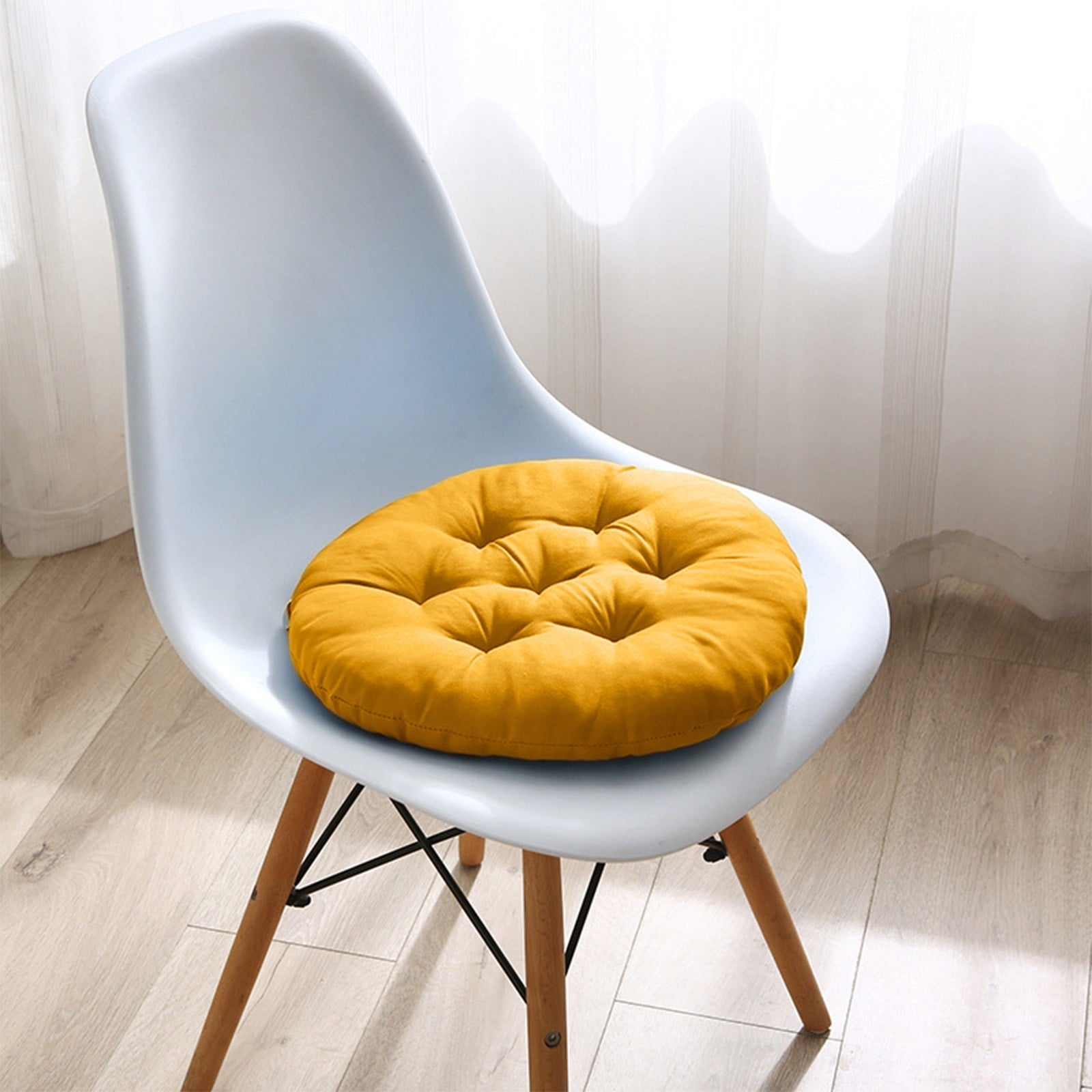Outdoor Seat Cushion, Round Rattan Cushion, Hanging Basket Chair Cushion for Swing Chair Hammock Wicker Chair Rocking Chair,Vuyungers Seat Cushions Floor Pillow Yellow