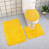 Ultra Soft Bathroom Rug Set 3 Piece-Includes Water Absorbent Non-Slip Bath Rug Contour Mat Toilet Lid Cover,New Vuyungers Microfiber Bath Rugs for Tub Shower Bathroom Floor,Machine Washable Yellow
