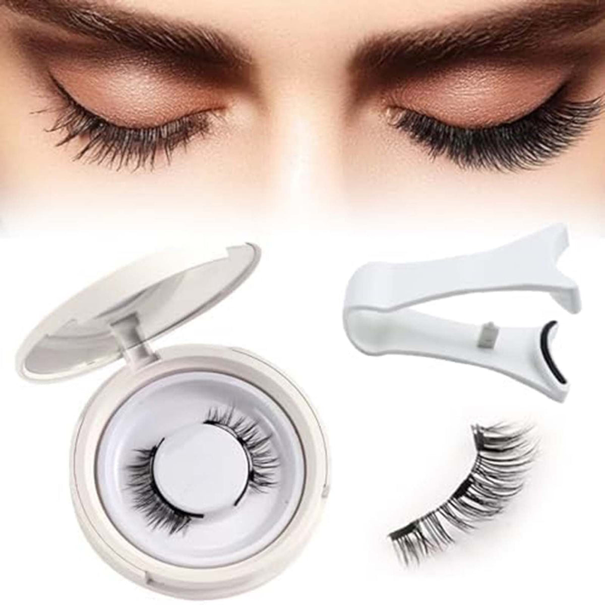Magnetic Lashes - Magnetic Eyelashes Natural Look, Magnetic Lashes Kit, Lashes, Reusable Natural Look No Glue Needed Magnetic Eyelashes with Applicator, No Glue Needed Easy to Wear and Remove C