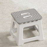 Non-Slip Folding Step Stools - 9x7in Shower Stool for Shaving Legs, Stool Foldable, Foot Stool, Holds Up to 300 lbs - Lightweight Plastic Foldable Step Stool, Low Stool Outdoor Camping Home Gray
