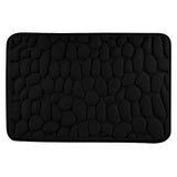 40 x 24 Inch Cotton Bathroom Floor Mat - Super Soft, Water Absorbent, Non-Slip, Machine Washable, Ideal for Bathroom, Bedroom, and Kitchen Black