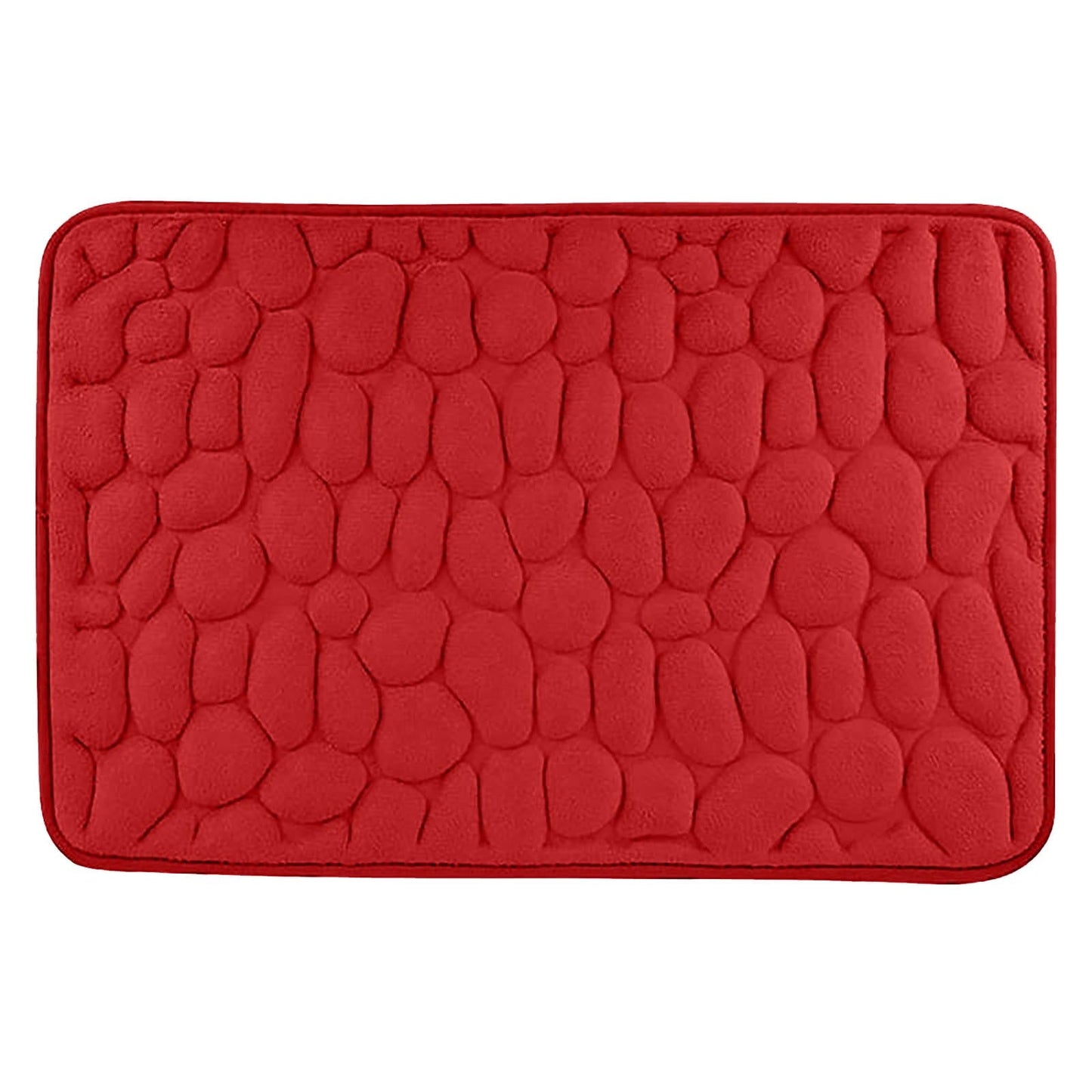 40 x 24 Inch Cotton Bathroom Floor Mat - Super Soft, Water Absorbent, Non-Slip, Machine Washable, Ideal for Bathroom, Bedroom, and Kitchen Red