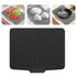 40x33 Inch Extra Large Kitchen Countertop Draining Silicone Tray - No Punching, Waterproof Drying Pad for Dishes,Water Diverting, Anti-Accumulating, Multifunctional Counter Protector for Kitchen Use Black