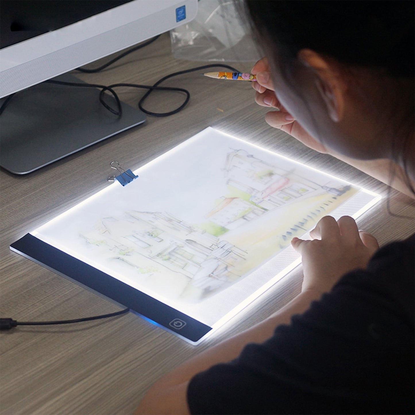 Portable A3 LED Tracing Light Box - 15.75x13.2 Inch Slim Light Pad with USB Power, Adjustable Brightness for Artists, Sketching, Animation & Design A