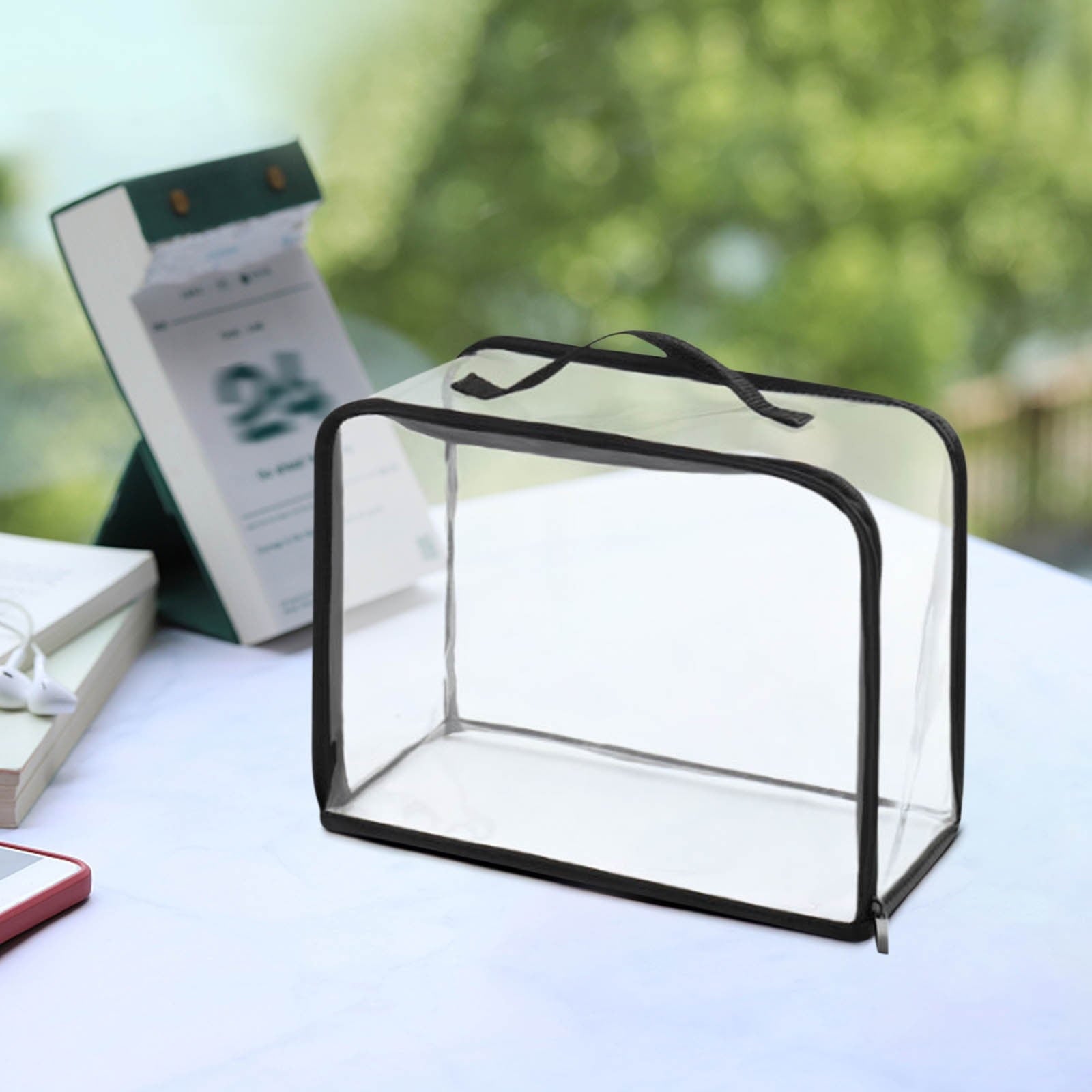 Clear Makeup Bags - Visual Bag Organizing Bag, Large Cosmetic Makeup Bags Set Clear PVC with Zipper Handle Portable Travel Luggage Pouch Airport Airline Vacation Organization B