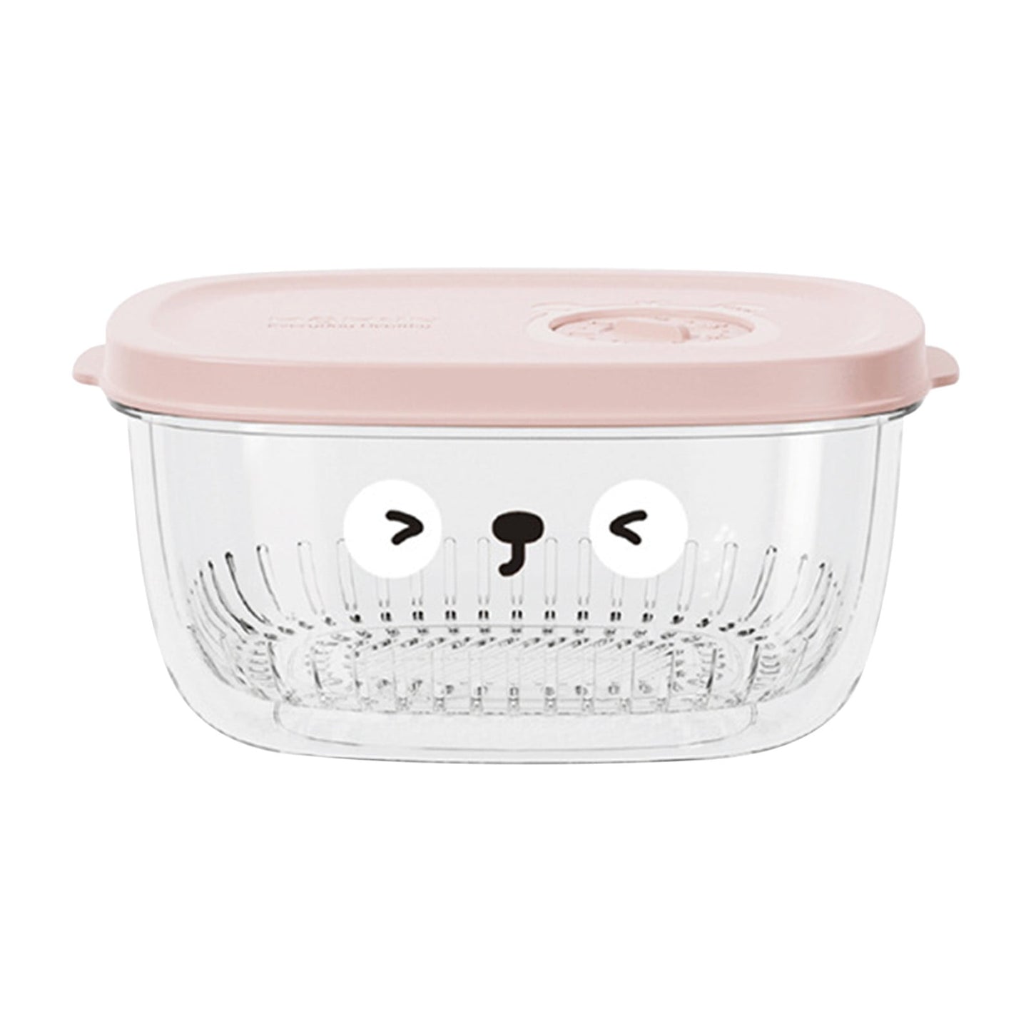 Shallots Ginger Garlic Storage Box - 5.9x2.8in Food-grade Refrigerator Fresh-keeping Box with Detachable Draining Basket for Vegetables, Minced Garlic & Food Prep Pink