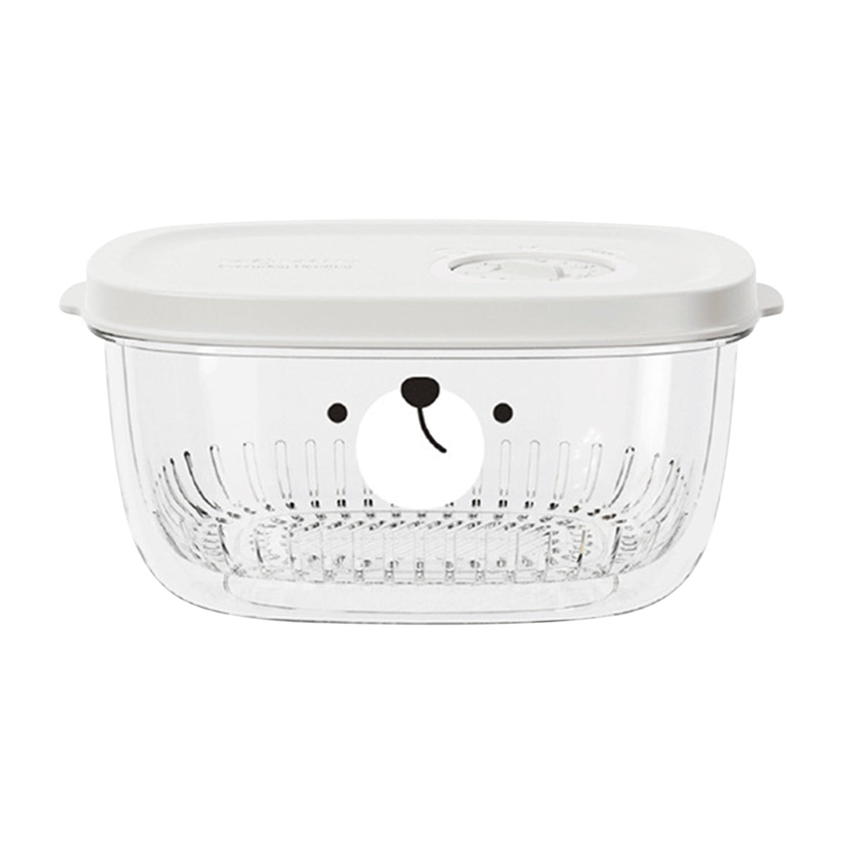 Shallots Ginger Garlic Storage Box - 5.9x2.8in Food-grade Refrigerator Fresh-keeping Box with Detachable Draining Basket for Vegetables, Minced Garlic & Food Prep White