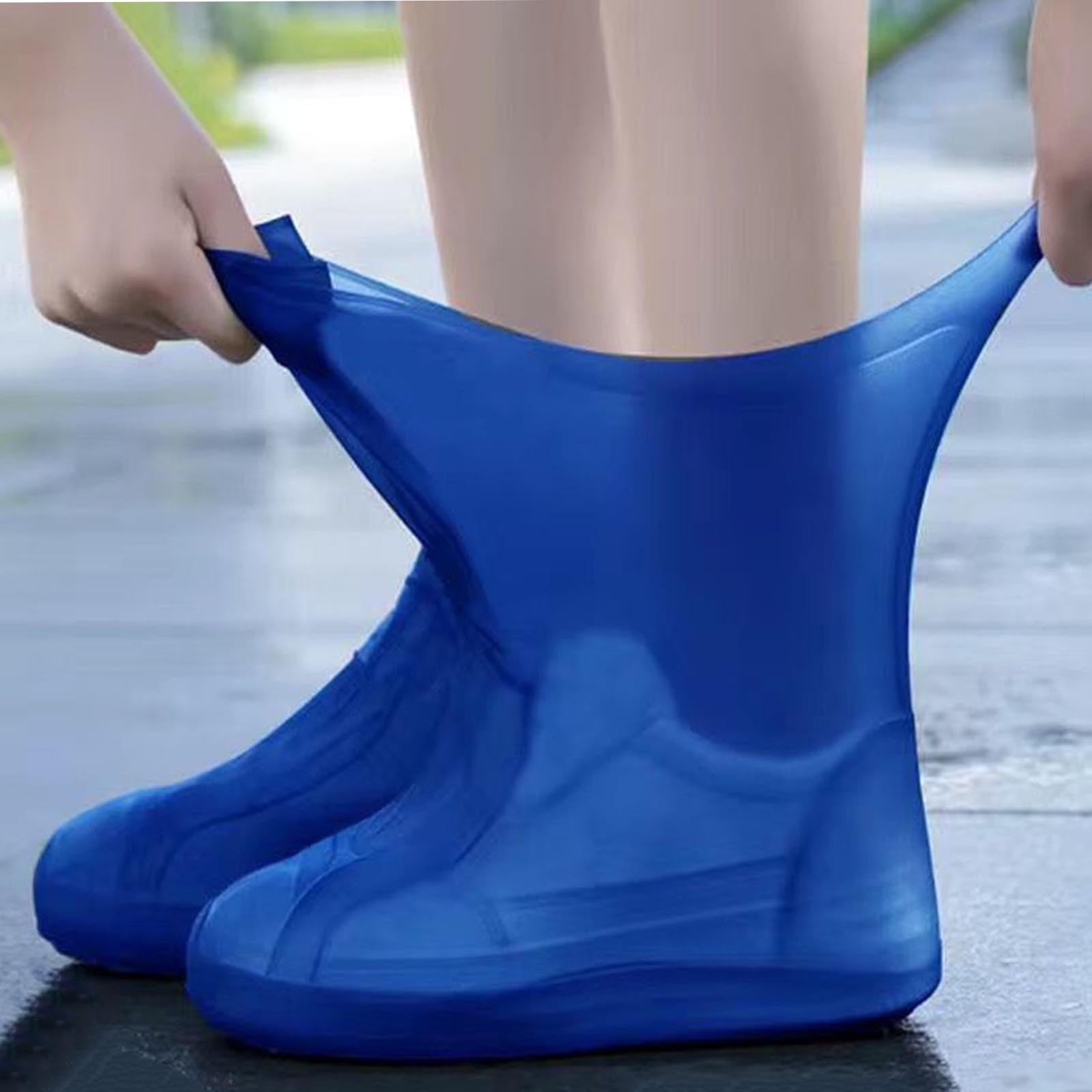 Waterproof Shoe Covers Upgraded,Rain Shoe Covers Reusable Silicone Non Slip Shoe Covers for Outdoor,Rain Shoe Covers for Women and Men, Thickened Wear Rainproof And Waterproof Shoe Cover white, yellow, blue, , and red