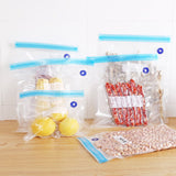 10-Pack Reusable Vacuum Food Storage Bags - BPA-Free, Various Sizes, Double Zipper Seal, Easy-to-Use Vacuum Sealer Bags for Food, Pet Treats & Small Items - Clear, Space-Saving, Freshness Preservation Clear