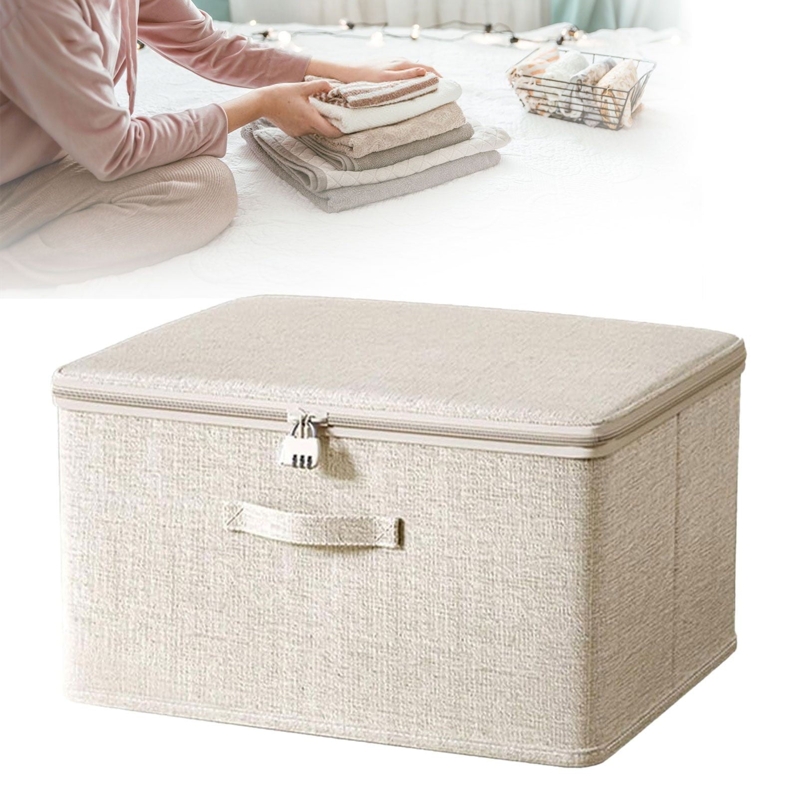 Lockable Adult Toy Bag Storage Organizer Toy Bag Storage Bins Case with Zipper Lid for Women and Men Clothes Container,(Multisize) 15.7" x 11.8" x 8.2" C