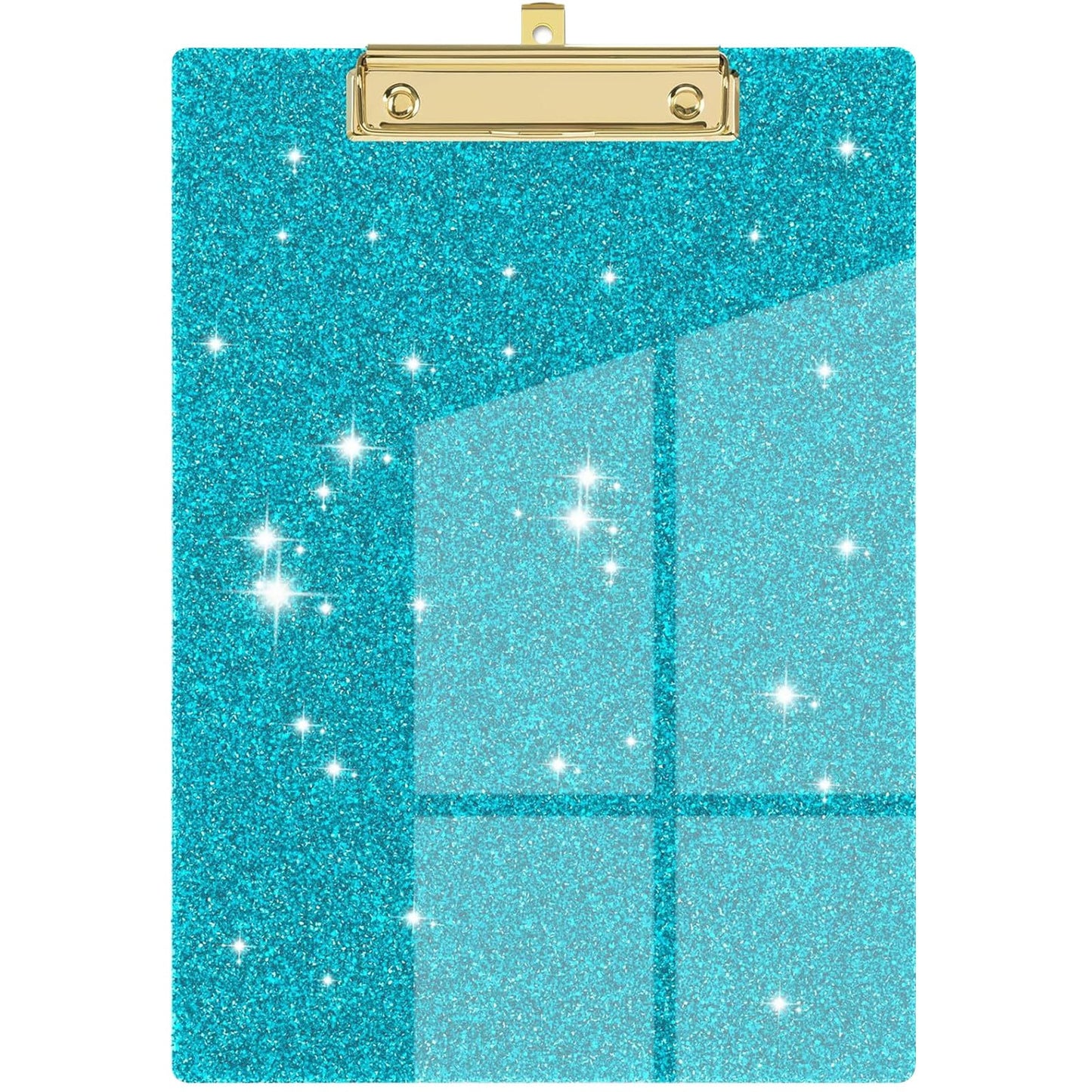 Acrylic Clipboards, Fashion Glitter Clip Board with Low Profile Gold Clip, Designed for Classroom School and Office Use, A4 Letter, 5.91x3.94x0.39 5.91" x 3.94" x 0.39" BU2