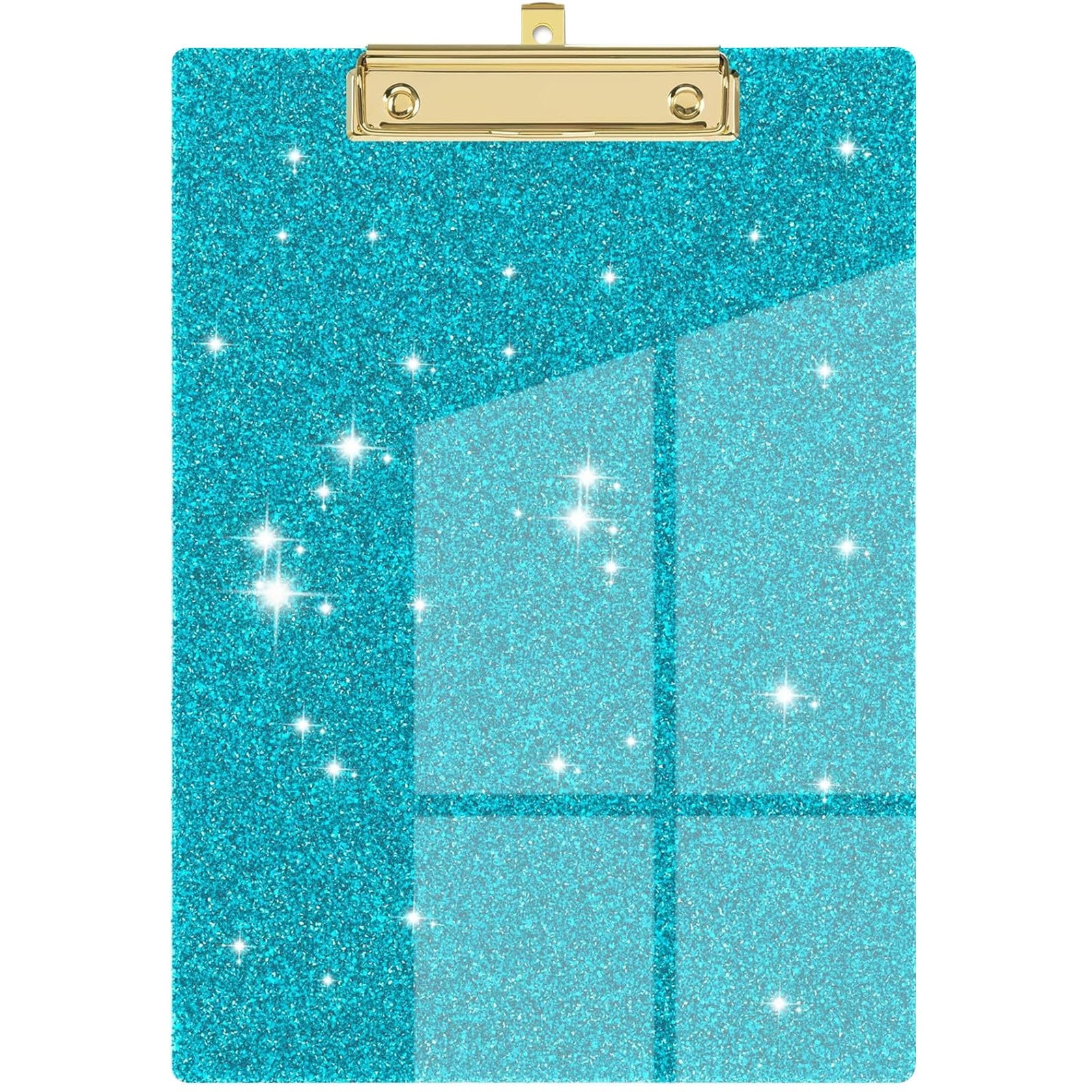 Acrylic Clipboards, Fashion Glitter Clip Board with Low Profile Gold Clip, Designed for Classroom School and Office Use, A4 Letter, 5.91x3.94x0.39 5.91" x 3.94" x 0.39" Pink