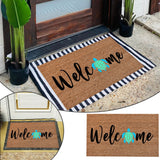 Welcome Turtle Doormat, Natural Heavy Duty Backing Doormat - Large Cute Non-Slip Front Door Welcome Mat for Outside Entrance or Porch Entry, 23.62x15.75 23.62" x 15.75" Khaki
