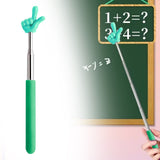Retractable Teacher Pointer Sticks, 5 Colors Hand Pointer Stick, Student Finger Pointing Sticks, Extendable School Supplies for Reading, Classroom One Size Green