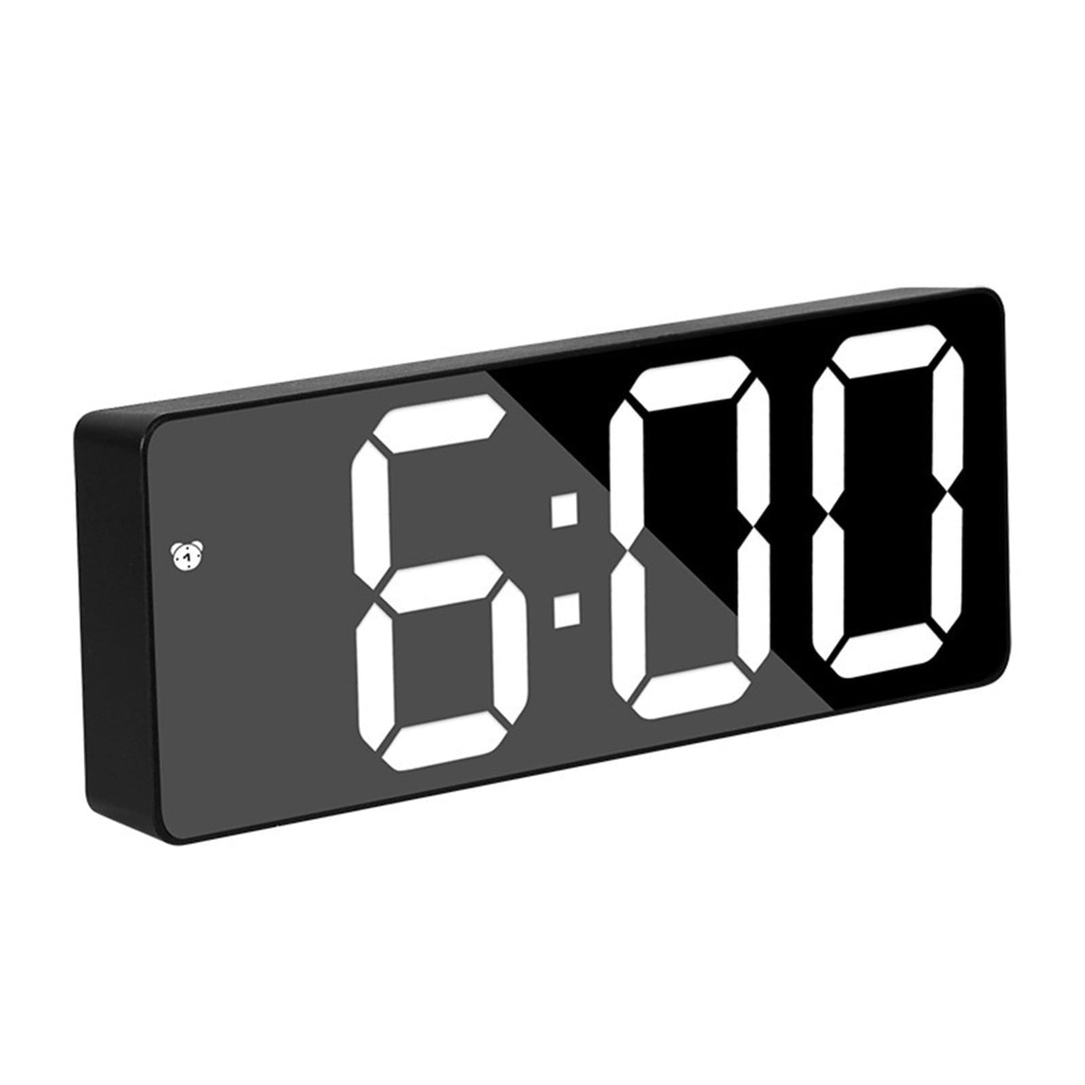 LED Digital Alarm Clock,12/24H Desk Alarm for Bedrooms, Table Clock Display with White Digits, Adjustable Levels Brightness,Temperature, Corded Powered