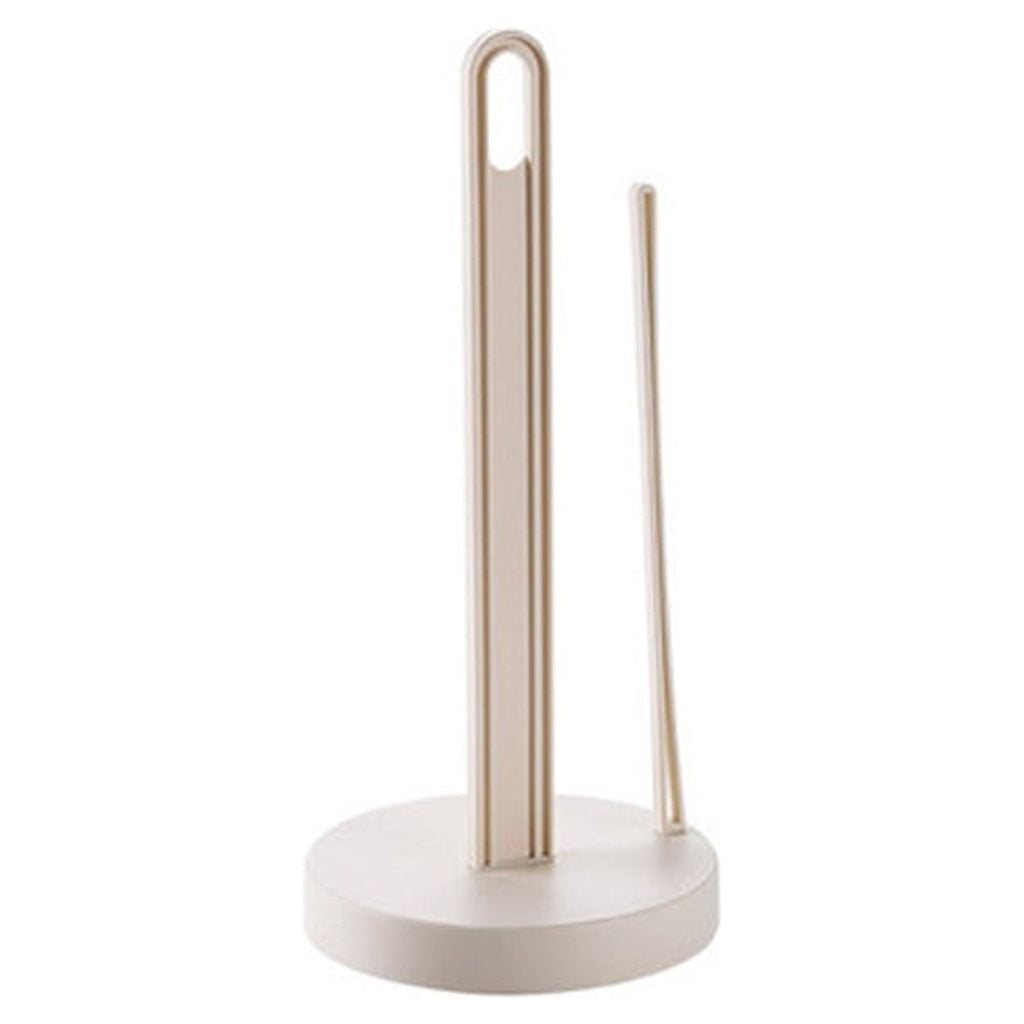 Paper Towel Holder White Kitchen Roll Holder, Premium Plastic Paper Towel Holder for Kitchen Roll Organize, Countertop Roll Dispenser with Weighted Base, 5.71x12.99 5.71" x 12.99" Beige