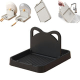 Silicone Spoon Rest with Lid, Heat-Resistant Foldable Utensil Holder for Spatulas, Kitchen Counter Organizer, Stove Top Safe Gray 7.28x5.51x4.13' 7.28" x 5.51" x 4.13" Black