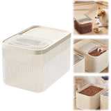 Airtight Pet Food Storage Container for Dog Cat Food Up to 10lbs Large Dry Food Bin with Measuring Cup Lids for Treats and Other Pets (10 LB), 6.31x9.44x7.08 6.31" x 9.44" x 7.08" Clear