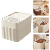 Airtight Pet Food Storage Container for Dog Cat Food Up to 10lbs Large Dry Food Bin with Measuring Cup Lids for Treats and Other Pets (10 LB), 6.31x9.44x7.08 6.31" x 9.44" x 7.08" White