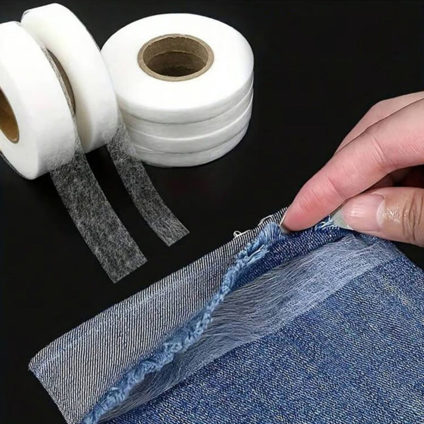 No sew Hemming Tape, Very Strong no sew Iron-On Hem Tape Perfect for Quick Clothing Repairs, Fabric Bonding, Adhesive Cloth Tape for Hemming and DIY Crafts One Size A