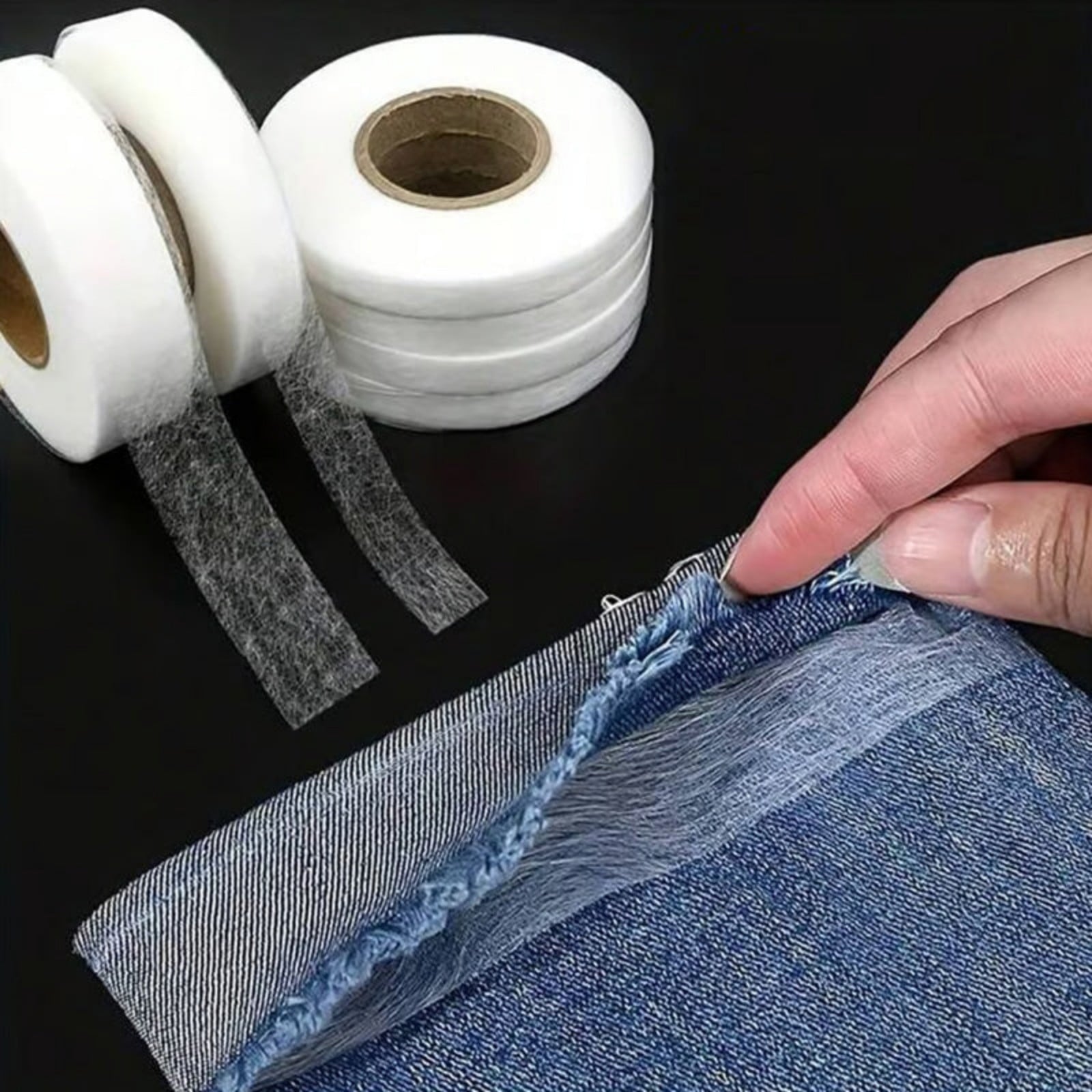 No sew Hemming Tape, Very Strong no sew Iron-On Hem Tape Perfect for Quick Clothing Repairs, Fabric Bonding, Adhesive Cloth Tape for Hemming and DIY Crafts One Size A
