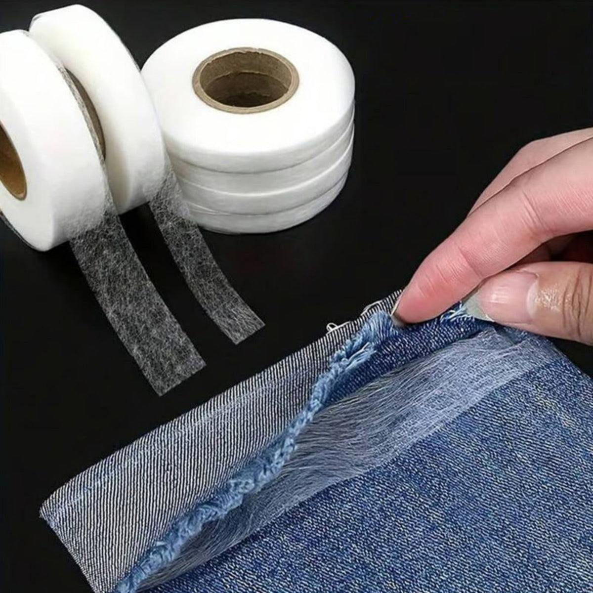 No sew Hemming Tape, Very Strong no sew Iron-On Hem Tape Perfect for Quick Clothing Repairs, Fabric Bonding, Adhesive Cloth Tape for Hemming and DIY Crafts One Size A