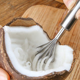 Stainless Steel Coconut Scraper, Manual Multi-Purpose Grater for Fruits, Vegetables, Fish Scales, Kitchen Tool with Suction Base & Safety Guard 7.67" x 1.37" Silver