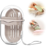 Bar Soap Holder Dish 1 Pack for Shower, Travel Soap Case with Lid for Gym, Camping Essentials, Travel Size Toiletries, Portable, Leakproof 4.33" x 2.76" x 1.57" Clear