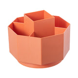 Large Capacity Rotating Pen Holder, Desktop Organizer for Office Supplies, Cosmetics Brushes, 5-Slot Plastic Storage Basket for Desk, Dorm, Kitchen Counter White 5.51x5.51x4.52' 5.51" x 5.51" x 4.52" White