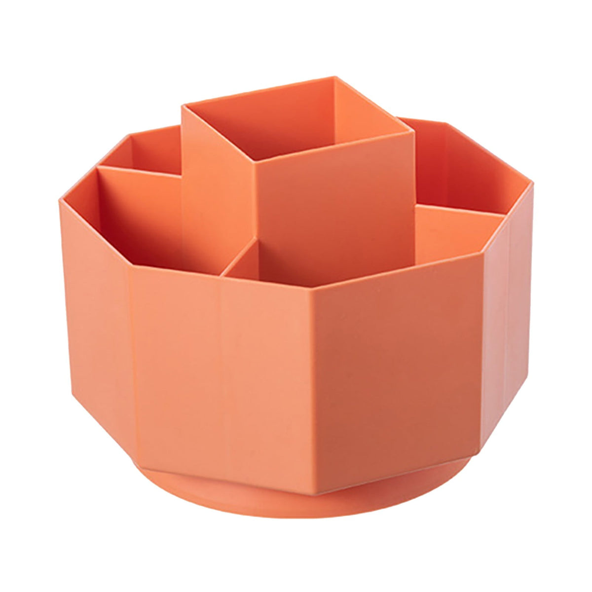 Large Capacity Rotating Pen Holder, Desktop Organizer for Office Supplies, Cosmetics Brushes, 5-Slot Plastic Storage Basket for Desk, Dorm, Kitchen Counter White 5.51x5.51x4.52' 5.51" x 5.51" x 4.52" White