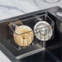 Kitchen Sponge Holder with Suction Cups, Removable Sink Caddy Organizer for Brushes, Dishcloths, Stainless Steel Drain Rack for Countertops Clear2 3.43x7.48&