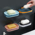 Shower Soap Dish with Suction Cups, Wall-Mounted Bathroom Organizer for Bar Soap, Waterproof Kitchen Soap Holder with Drainage Holes Blue 5.12x3.35x0.787&