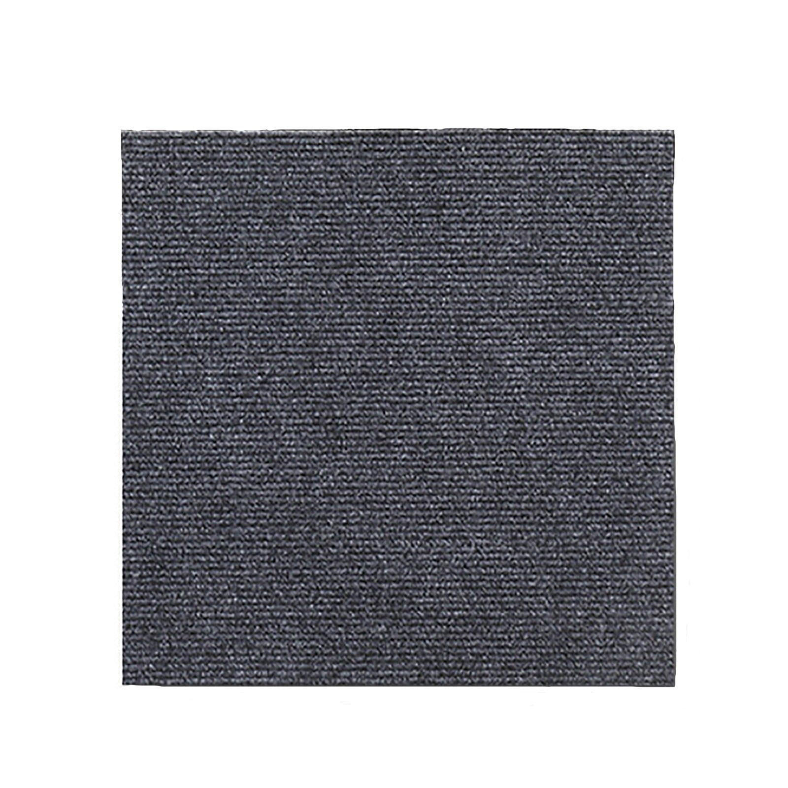 Carpet Tiles Peel and Stick, Self Adhesive Carpet Floor Tile, Anti-Slip Squares Soft Padded Carpet Tiles for Kitchen Bedrooms Indoor Outdoor（24" x 24"） 24" x 24" Black