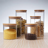 CGZQFEI Glass Storage Containers with Lids, Glass Jars with Lids, Clear Food Jar, Round Canister, Pantry Organizers and Storage for Cookie Flour Oat Pasta Tea Coffee Bean,175ml,2.55x3.14' Clear1