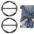 2 PCS Scarf Ring Clips Waist Buckle Clip T-Shirt Tie Pin Clip for Women Fashion Metal Circle Buckle for Clothes Hat Belt Decor, Black, 1.37Inches 1.37" Black