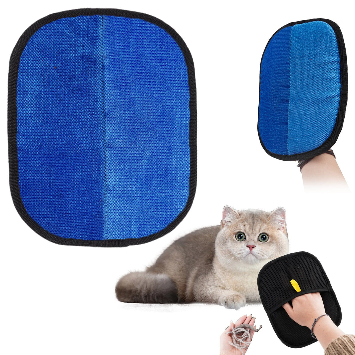 Pet Grooming Gloves,Cat Grooming Gloves for Dog & Cat,Cat Brush Glove for Carpet, Couch, Clothing, Furniture, (Green) 7.28x9.45 7.28" x 9.45" Red2