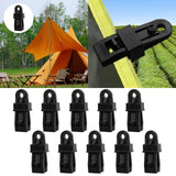 Tarp Clips Heavy Duty Lock Grip,Tarp Clamps for Cover Awnings, Outdoor Camping, Caravan Canopies, Car Covers, 10 PCS Per Pack (Black) 0.98x0.86x3.18 0.98" x 0.86" x 3.18" Black