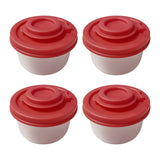CGZQFEI Salt and Pepper Shakers Moisture Proof Set,Small Mini Salt Shaker to go Camping Picnic Outdoors Kitchen Lunch Boxes Travel Spice Set Clear with Red Covers Plastic Airtight Dispenser Red3