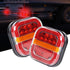 LED Brake Lights for Trailer, Trailer Lights for Towing, Led Trailers Rear Lights Kit with Brake and Turn Signals, Waterproof,Flowss Guide Square Burger Light Truck Edges Light(2Pcs Regular) Free Size A
