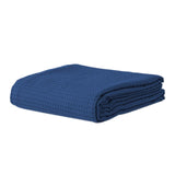 Lightweight Waffle Weave Blanket Queen Size, Breathable & Ultra Soft, 43.30"x 59.05" Soft & Cozy Thin Blanket, Perfect for Summer & Hot Sleepers, Bed, Home Decor - Mediterranea (Blue) 43.30" x 59.05" White