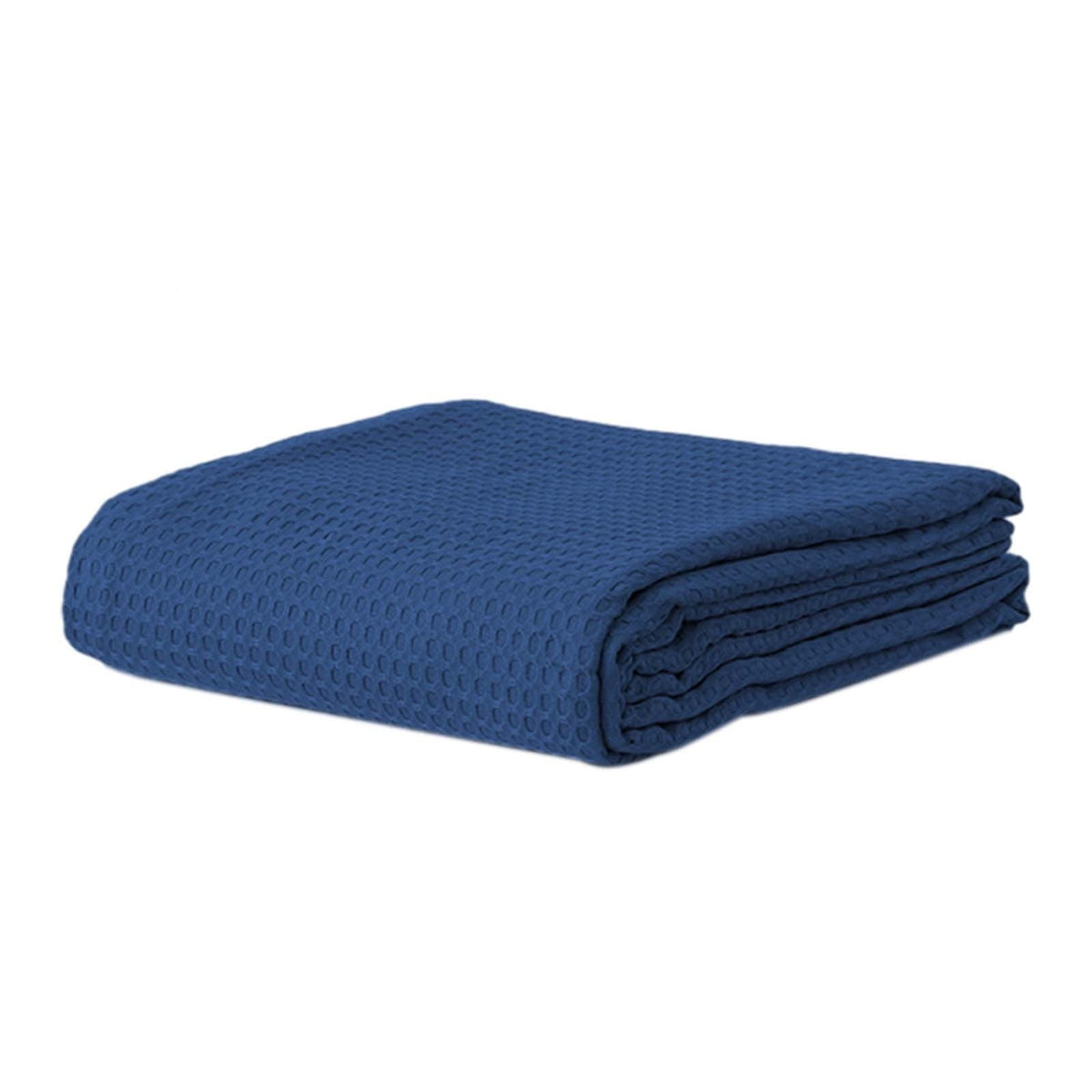 Lightweight Waffle Weave Blanket Queen Size, Breathable & Ultra Soft, 43.30"x 59.05" Soft & Cozy Thin Blanket, Perfect for Summer & Hot Sleepers, Bed, Home Decor - Mediterranea (Blue) 43.30" x 59.05" White
