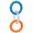 3-Ring Tug Dog Toy, Interactive Tug Pull Toy for Training and Teeth Cleaning, Indestructible Rubber of War Dog Chew Toy for Aggressive Chewers, Outdoor Puppy Ring Toy for Small Medium Large Dogs Orange-blue and purple-yellow