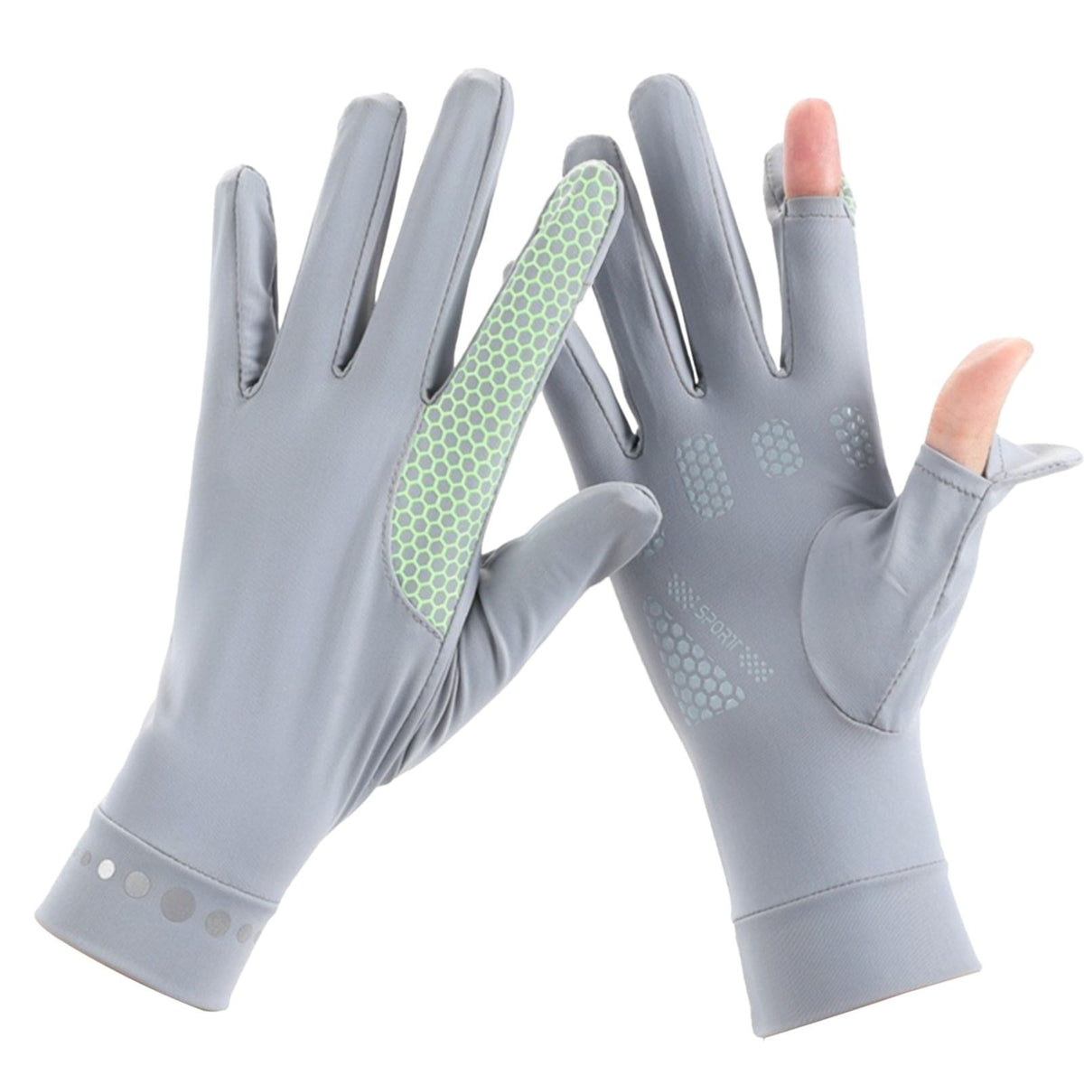 Mens Women Driving Gloves Summer UV Sun Protection Gloves Non-Slip Touchscreen Ice-Silk Sunblock Gloves for Cycling Riding One Size Grey